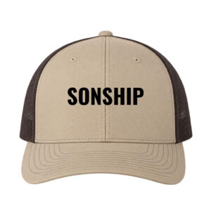 SONSHIP Tan & Brown Trucker Hat